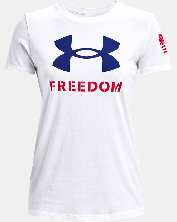 Women's UA Freedom Logo T-Shirt, White, pdpMainDesktop image number 4